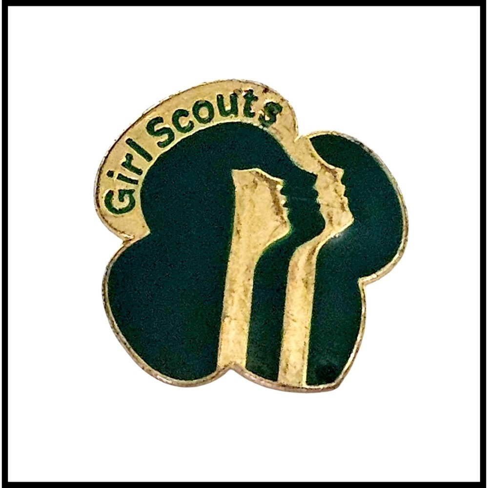 Girl Scouts Enamel Pin Vintage Trefoil Insignia Brooch Lapel Pin